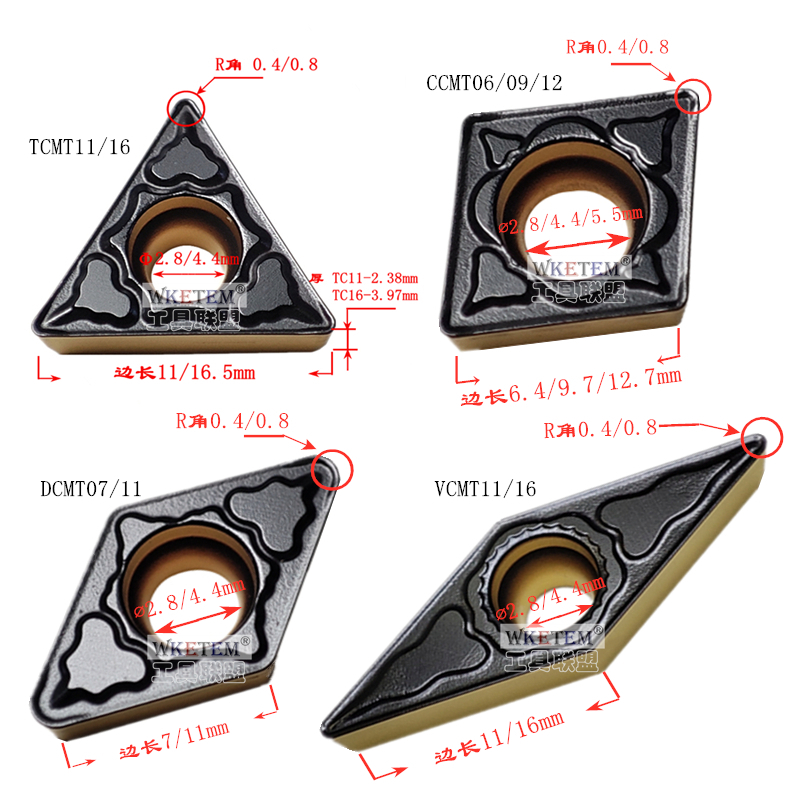 数控刀片CCMT06 09 TCMT11 16 DCMT07 11 VCMT11 16 双色涂层刀粒 - 图1