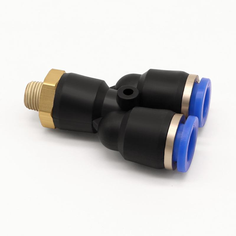 气动快速接头快插Y型螺纹三通气泵管气缸电磁阀空压机PX8-02 6-01 - 图1