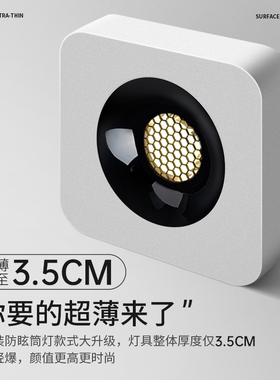 超薄明装单头双头三头免吊顶无主灯简约客厅卧室吸顶防眩筒灯射灯