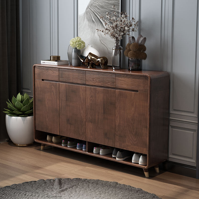 新中式鞋柜纯全实木大容量家用门口客厅小户型入户玄关一体收纳柜,淘宝优惠券,粉丝福利购,淘宝优惠卷