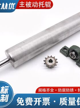 主从滚筒60mm76mm输送机头尾辊筒轴流水线传送带滚轮主被动托辊