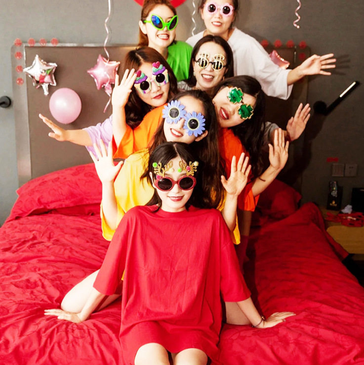 新款闺蜜装夏季彩色t恤伴娘姐妹团糖果色短袖聚会学生班服体恤女