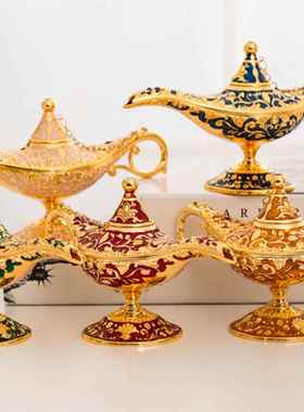 阿拉丁许愿神灯摆件创意工艺装饰品复古欧式宫廷轻奢儿童祝福礼物