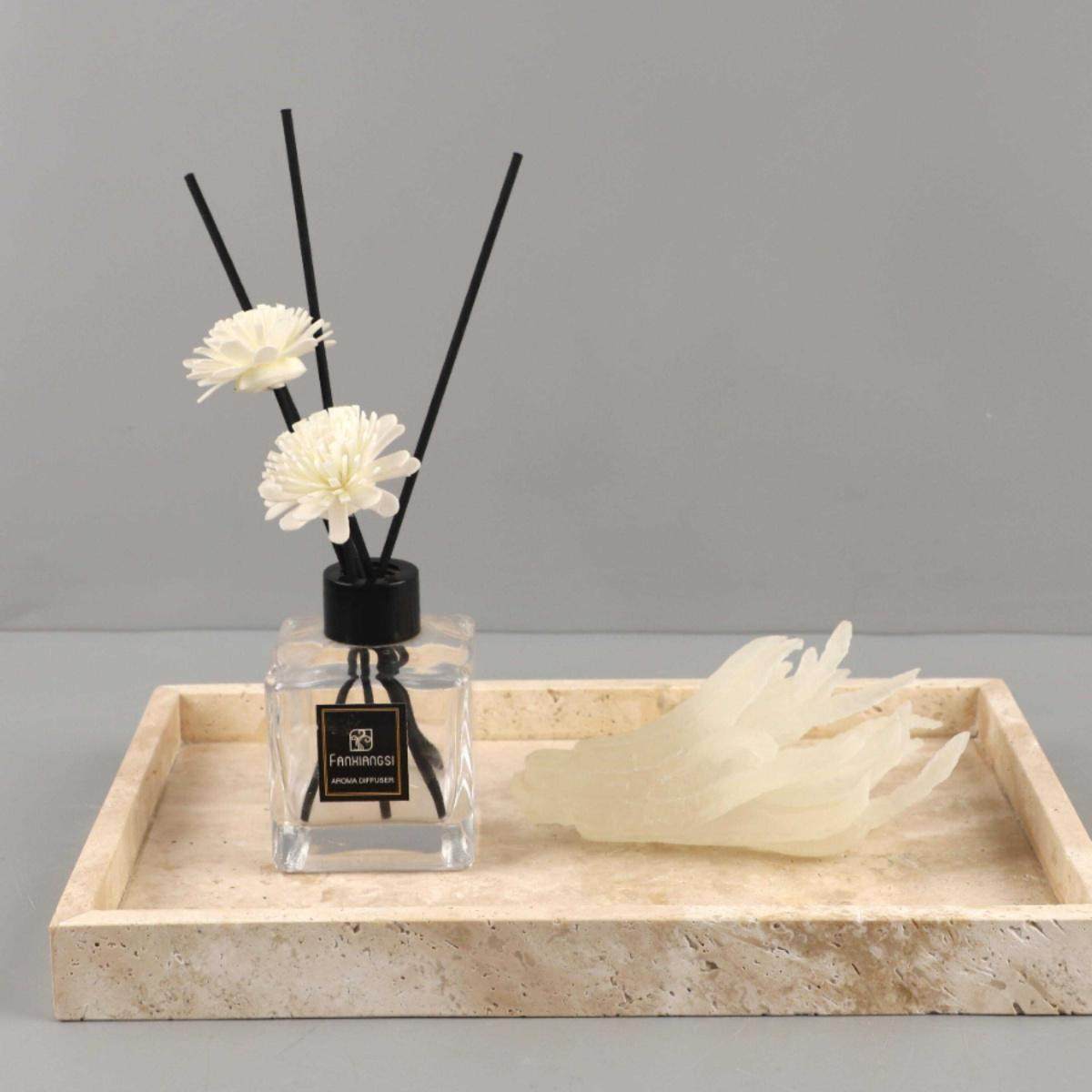 欧式轻奢长方形黄洞石香薰收纳托盘客厅卧室酒店售楼处家居装饰品,淘宝优惠券,粉丝福利购,淘宝优惠卷