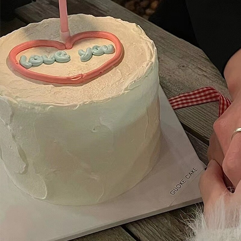 七夕情人节爱心蜡烛蛋糕装饰插件520情侣表白告白ins风纪念日摆件