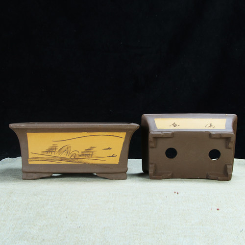 宜兴紫砂大口径特价长方盆景造型老桩花盆室内阳台多肉菖蒲陶瓷盆 - 图1