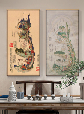 中医黄帝内经图挂图针炙艾灸养生馆中医国医馆会所装饰画修真挂画
