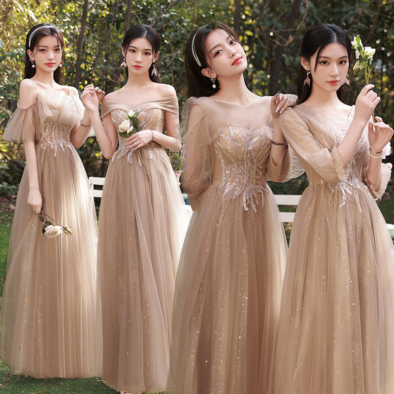 伴娘服2024新款毕业晚礼服平时可穿主持人夏季高级小众姐妹团大码