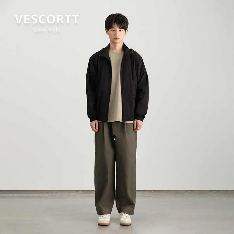 VESCORTT RE-NYLON再生尼龙 夏季连帽防晒衣防泼水男士休闲薄夹克 - 图0