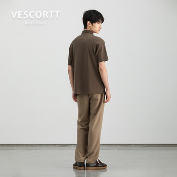 VESCORT PROVISCOSE ຊຸດການຣີໄຊເຄີນ ແລະ ການປົກປ້ອງສິ່ງແວດລ້ອມ Summer Men's Breathable Short-Sleeved Polo Neck T-Shirt