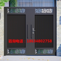 Aluminum Alloy High-end Door Villa Door Aluminum Alloy Aluminum Art Villa Aluminum Art Gate Entrance Countryside Door Double Open Villa Room