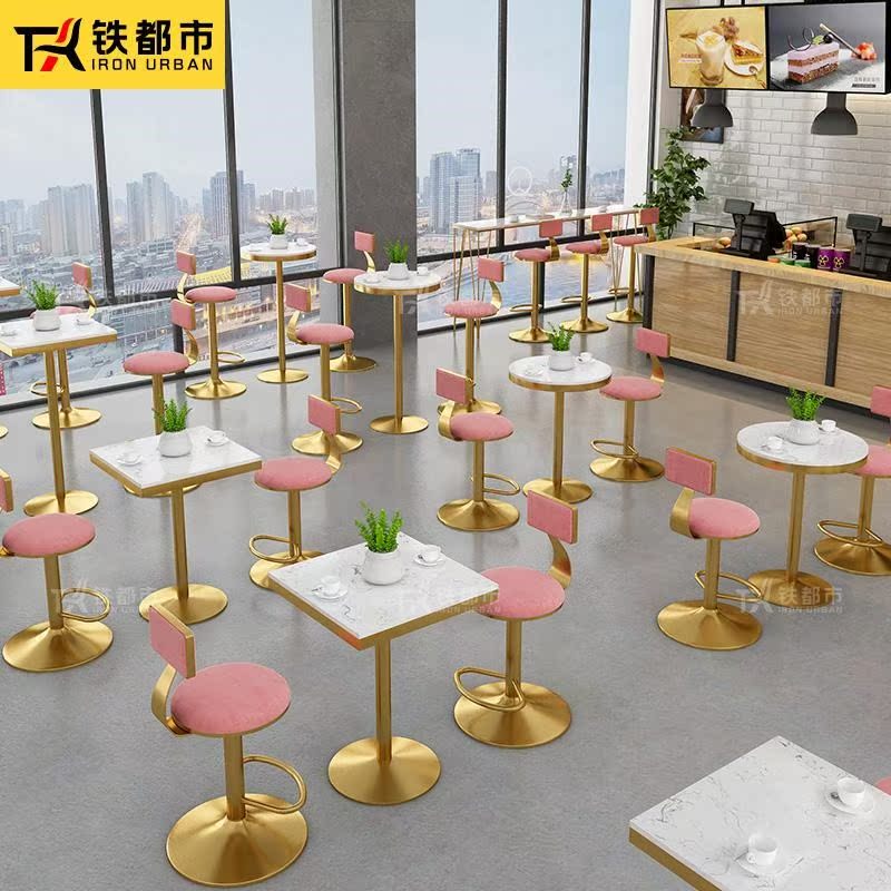 Nordic Light Luxury Lift Bar Chair Rotating American High Ch - 图2