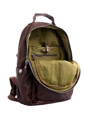 AETOO Cowhide men's doubles shoulder bag retro trendy he