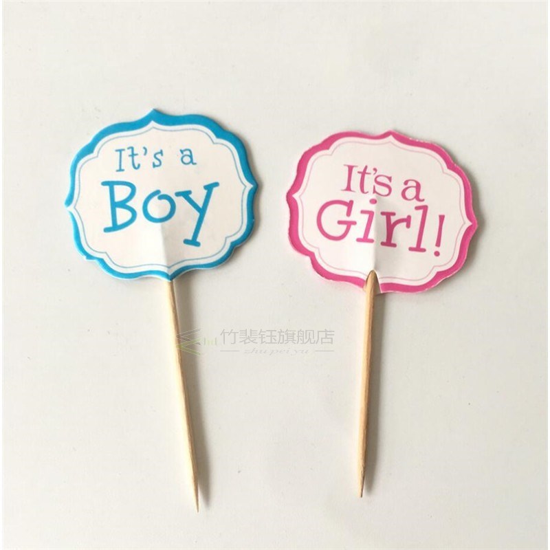 12/18/20pcs Baby Shower cake Toppers Boy Girl Christening Bl - 图2