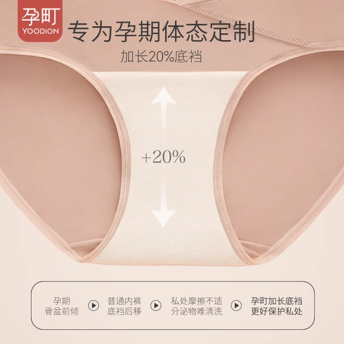孕町 Антибактериальные хлопковые летние трусы для беременных, большой размер