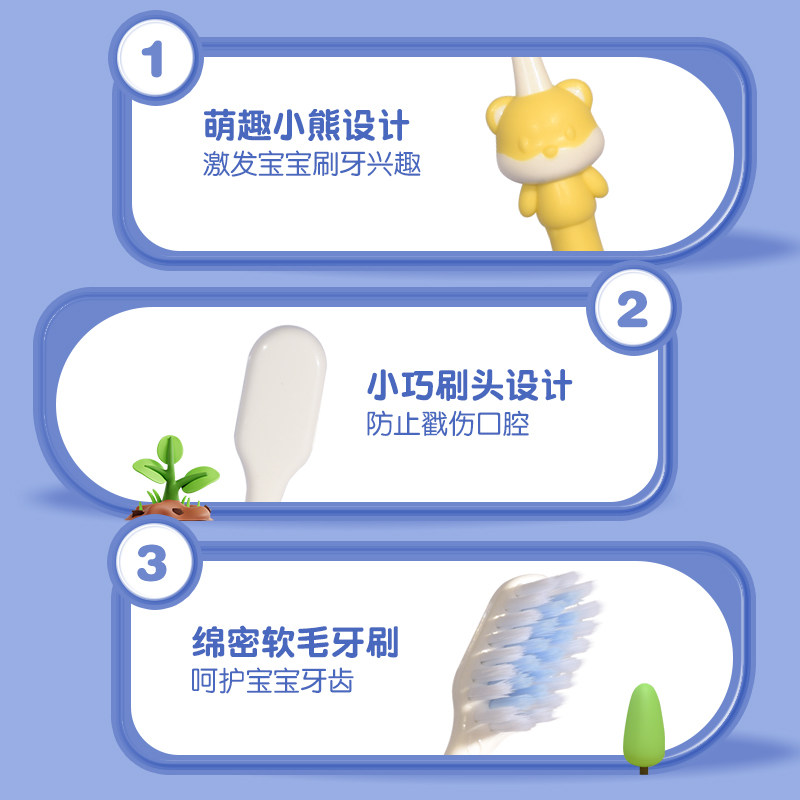 修洁儿童牙刷3-6-12岁软毛小熊牙刷儿童换牙期柔软刷丝3-6岁家庭 修洁儿童牙刷3-6-12岁软毛小熊牙刷儿童换牙期柔软刷丝3-6岁家庭