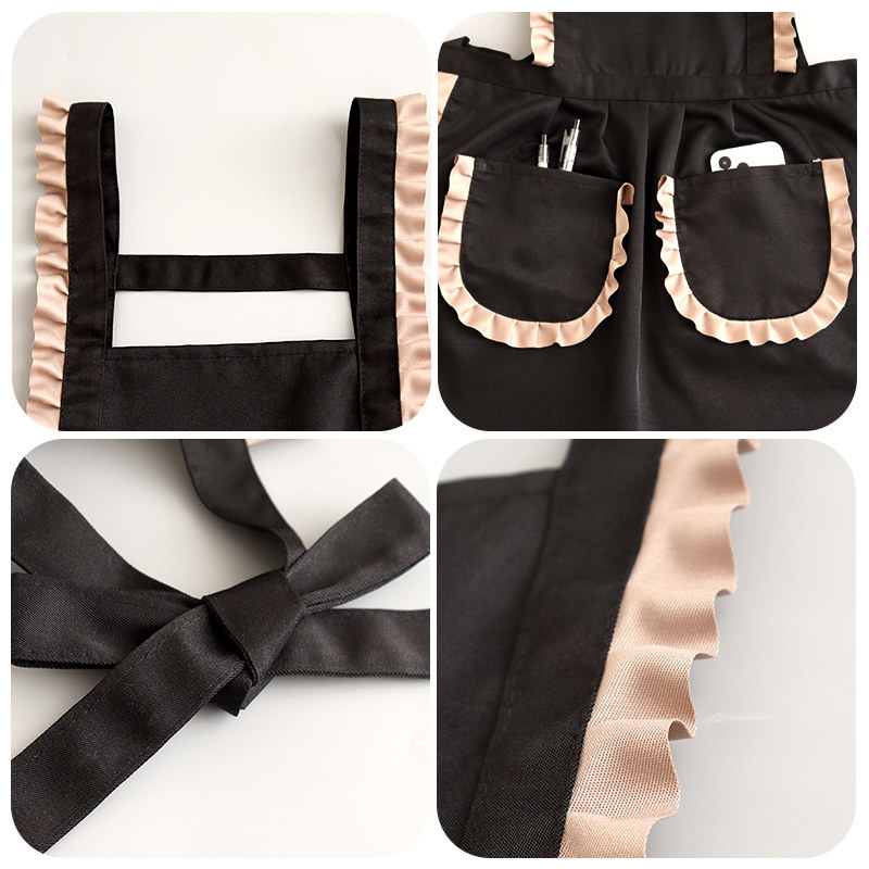 纯色防泼水透气围裙公主风定制印字围腰短女简约工作美甲做饭家用,淘宝优惠券,粉丝福利购,淘宝优惠卷