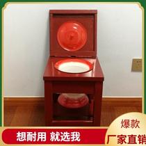 Solid Wood Spittoon Rack Home High Foot Enamel Ai Roasted Butt Toilet Stool Wood Sitting Defector convenient for elderly pregnant woman