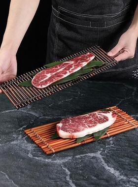 竹子流水板 竹排竹垫配件竹子多肉装饰摆件漂浮竹装饰鱼缸竹排