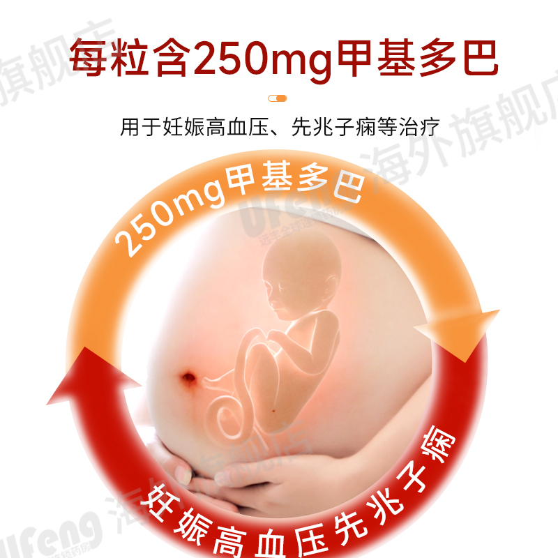 土耳其甲基多巴Alfamet妊娠高血压肾性高血压先兆子痫250mg*30粒 - 图0