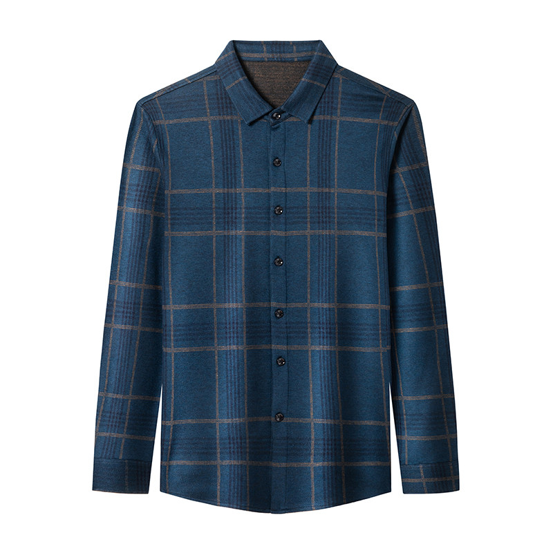 罗蒙高端长袖衬衫男士中年商务休闲加绒加厚打底羊绒保暖衬衫上衣,淘宝优惠券,粉丝福利购,淘宝优惠卷