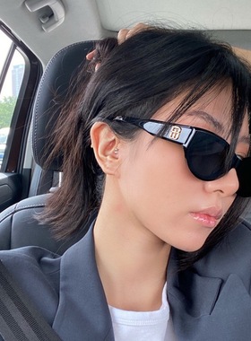 明星同款复古辣妹猫眼小框太阳镜