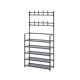 Simple floor-standing clothes, shoes and hats storage rack integrated combination home door multi-layer bedroom living room stainless steel shoe rack