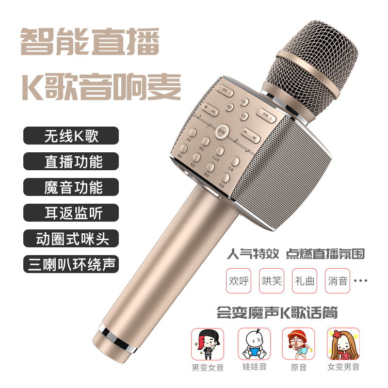 新科话筒音响一体麦克风声卡无线蓝牙家用全民唱歌神器直播卡拉ok