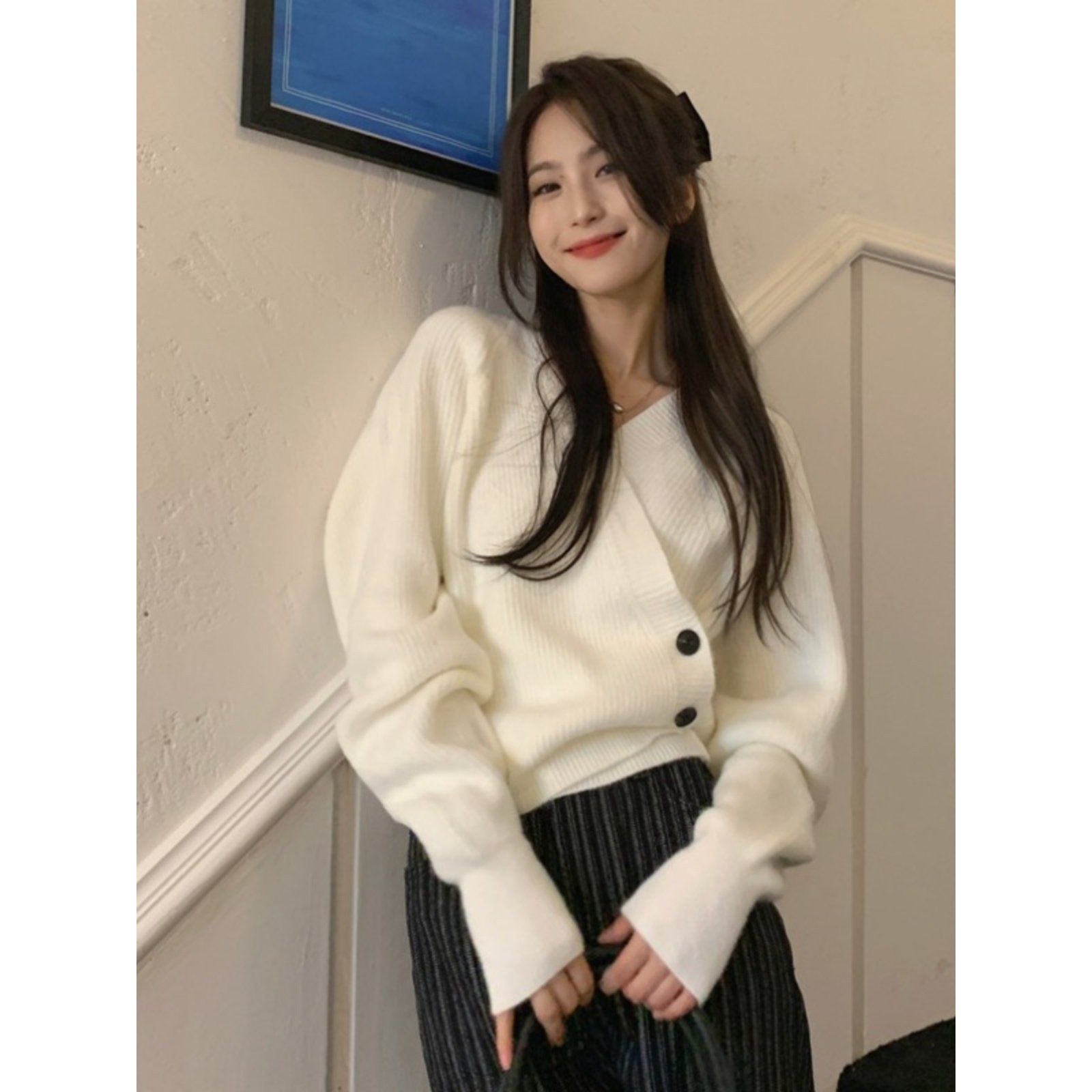 法国Rixo Rane一眼沦陷⭐覆古V领毛衣女别致高级感超好看针织衫潮,淘宝优惠券,粉丝福利购,淘宝优惠卷