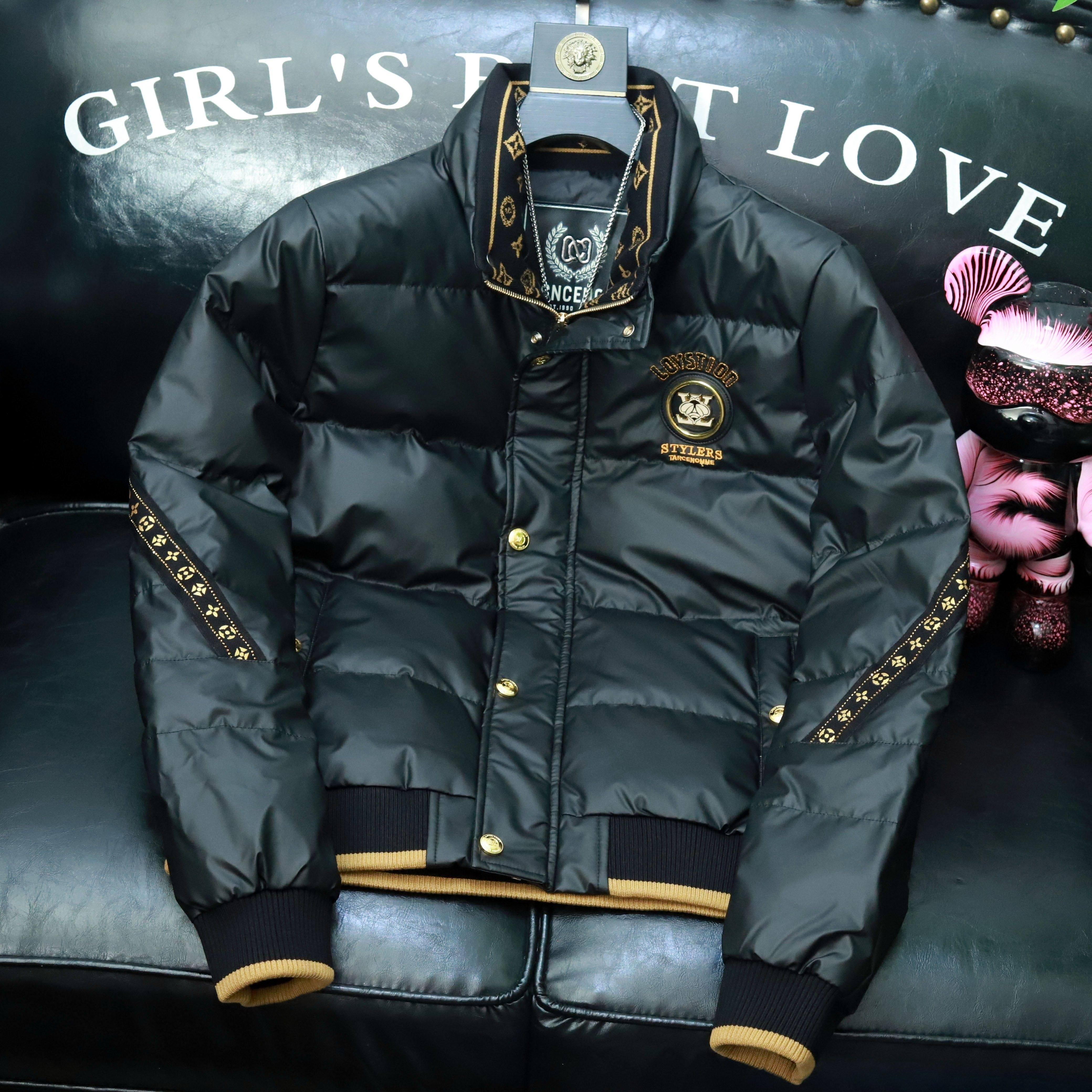 专柜高级感潮牌男装90白鸭绒羽绒服加厚立领字母刺绣冬季加厚夹克,淘宝优惠券,粉丝福利购,淘宝优惠卷