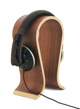创意礼品实木耳机架 木质工艺品耳机支架 头戴式耳机架厂家直供