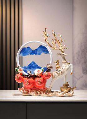 长辈送礼中老年人喜欢中式款式麋鹿摆件客厅摆设父母叔伯礼物礼品