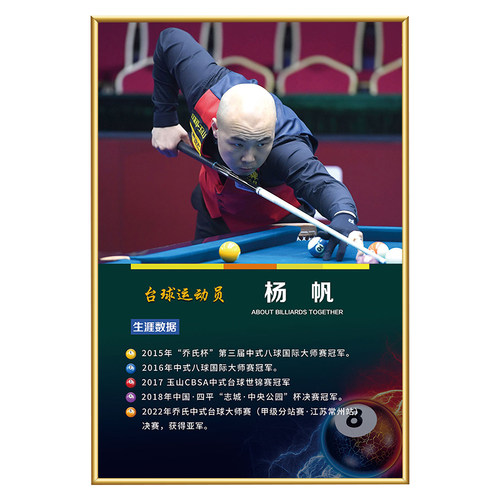 台球厅墙面装饰挂画桌球室斯诺克明星人物介绍海报布置贴纸墙壁画 - 图3