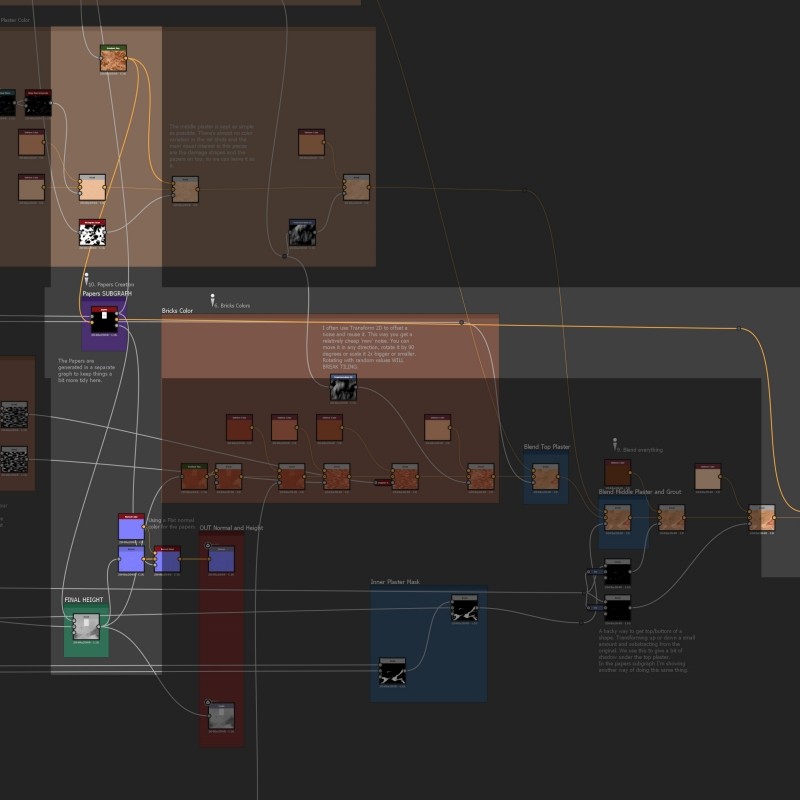 Substance Designer风格化破损墙壁裂缝SD砖墙脱落材质球sbs,淘宝优惠券,粉丝福利购,淘宝优惠卷