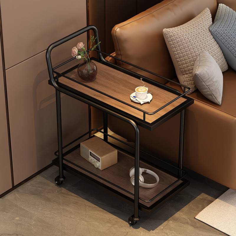 新款可移动小茶几小推车客厅沙发边几多层小桌子置物架带轮北欧风 - 图1