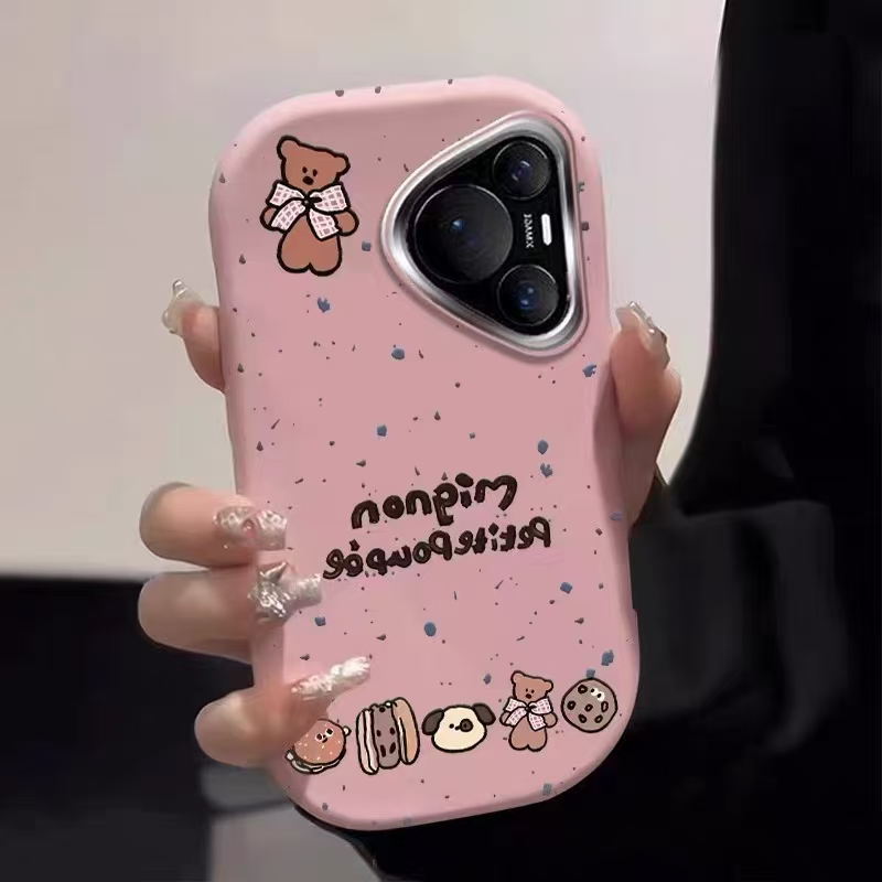 泼墨小熊英文适用于oppoA6pro手机壳A5/A3/2活力版a93s新款a11x卡通全包A97女A35A93S小众a73a58x镜框保护套 - 图1