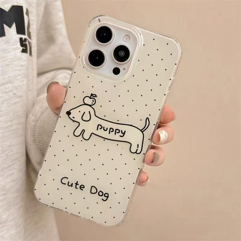 波点腊肠狗适用于oppofindx9手机壳findx7Ultrax6prox8sX5/X3/新款K12x/11/10女K9S保护套FINDX3NEO/X2透明 - 图1