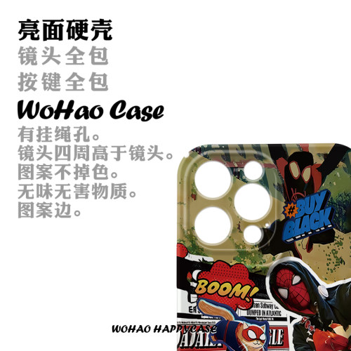 漫威蜘蛛侠适用于苹果16pro/华为mate70Pro/P70/荣耀100欧美个性创意手机壳全包防摔小米/iphone12/13红米k60 - 图2