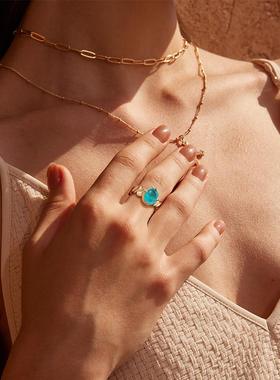 祖母绿耳饰fettero铜合金气质