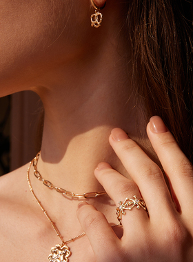 fettero 铜合金戒指 【连排光芒星戒指】高定设计轻奢气质指环女