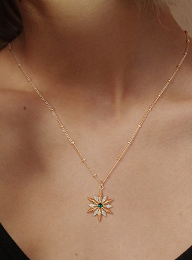 fettero 铜合金项链 【金色错位冰晶项链】时尚个性百搭气质欧美