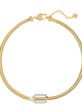 fettero 铜合金项链 【双色T锆圈蛇链颈链】复古欧美小众个性