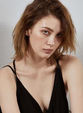 fettero 铜合金项链 【水波纹项链】高定设计时尚气质小众锁骨链