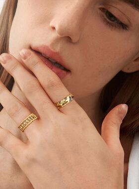 fettero铜合金双层链条戒指