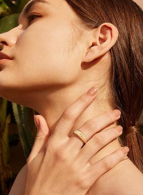 fettero 铜合金戒指 【渐变斜纹戒指】时尚情侣简约气质百搭