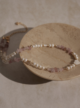 Hihipenny/ 莫奈花园 天然珍珠清新碎石爱心贝壳少女心小众项链女