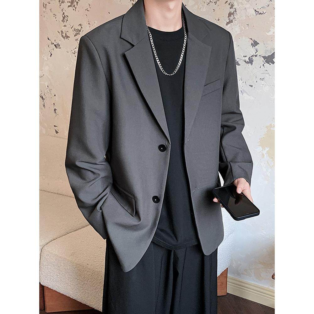 轻熟风西装外套男士春秋季韩版潮流高级感痞帅宽松休闲小西服单西,淘宝优惠券,粉丝福利购,淘宝优惠卷