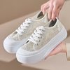 Summer lace mesh shoes thick sole slip-on mom's shoes