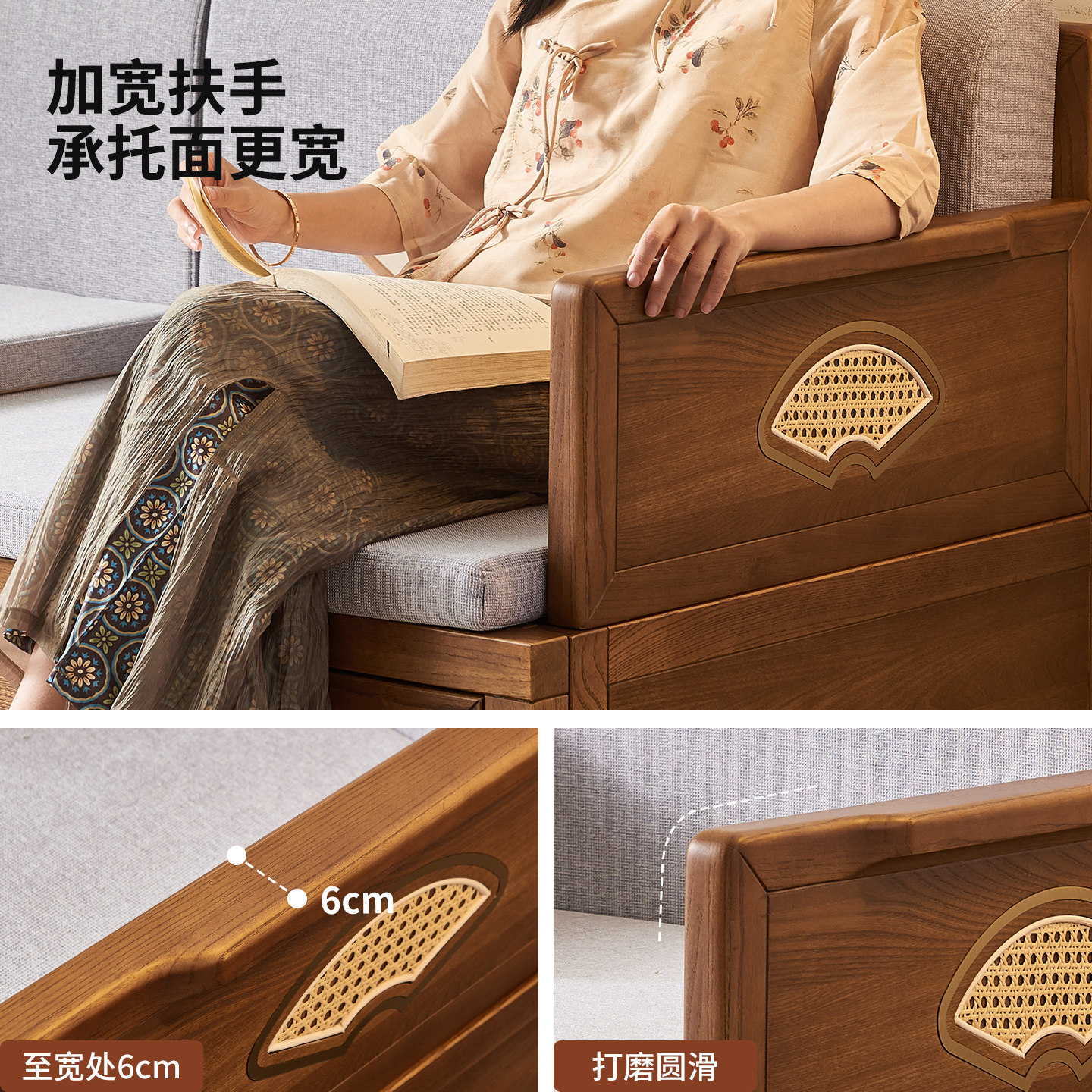 政府补贴新中式实木推拉床老榆木客厅小户型多功能伸缩推拉罗汉床,淘宝优惠券,粉丝福利购,淘宝优惠卷