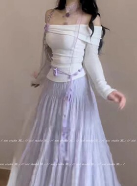 纯欲风香芋紫花朵腰链女温柔